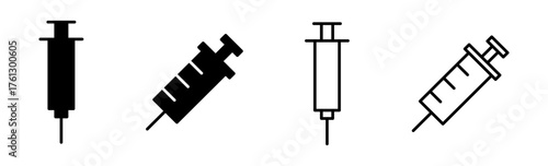 Syringe icon set. injection icon vector.