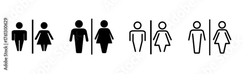 Toilet icon set. restrooms icon vector. bathroom sign. wc, lavatory