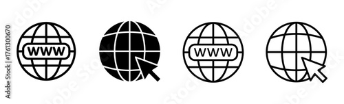 Web icon set. go to web icon. web click icon