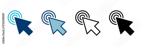 Click icon vector isolated on white background. Cursor icon. Computer mouse click cursor black arrow icons. pointer arrow