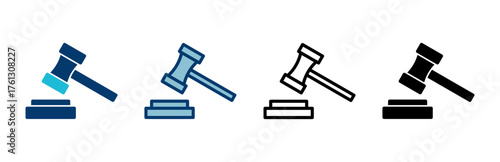 Gavel icon vector isolated on white background. Hammer icon vector. Judge Gavel Auction Icon Vector. Bid