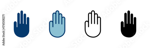 Hand icon vector isolated on white background. Hand gesture. hand stop