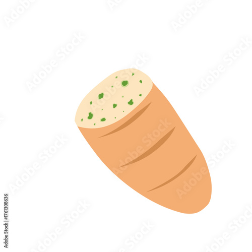 Illustration of moldy bread. Illustration of dry, spoiled bread. Illustration of unhealthy food. Illustration of bread