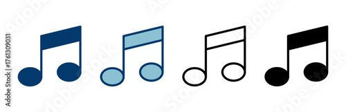 Music icon vector isolated on white background, music vector icon, Melody, song, note, sound, audio sign