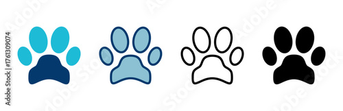 Paw icon vector isolated on white background. Paw Print icon