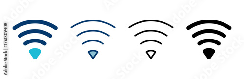 WIFI Icon vector isolated on white background. signal vector icon. Wireless and wifi icon or sign for remote internet access