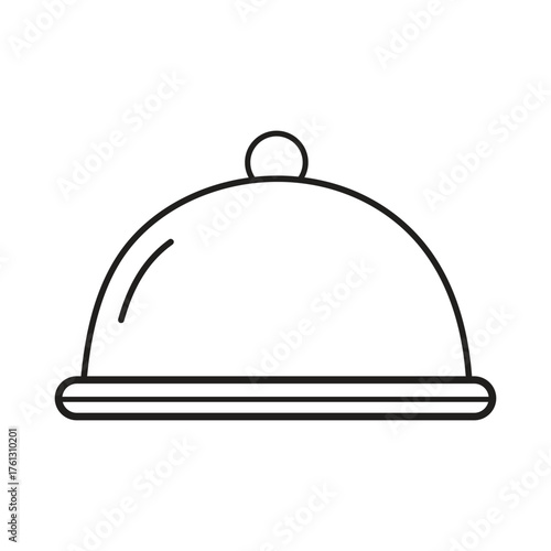 Minimal Food Serving Dome Icon for Restaurant and Catering Design