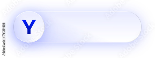 Glowing Uppercase Letter Y Button