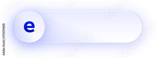 Glowing Lowercase Letter E Button