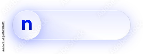 Glowing Lowercase Letter N Button