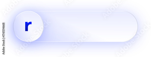 Glowing Lowercase Letter R Button