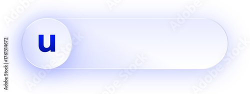 Glowing Lowercase Letter U Button