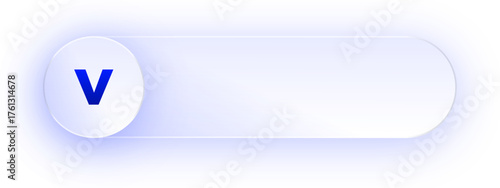 Glowing Lowercase Letter V Button