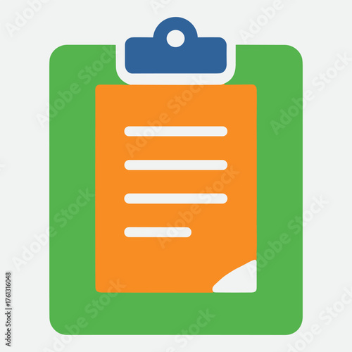 Clipboard with Document Icon.