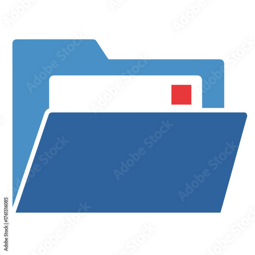 Digital Blue Folder Icon Representing File Storage and Organization.