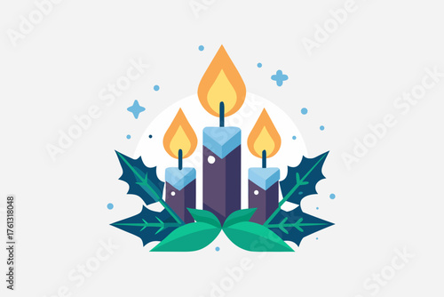 set of burning candles