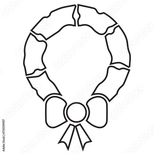 Holiday Wreath Outline