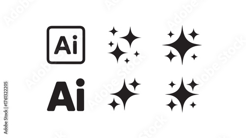Adobe Illustrator Logo and Sparkle Icons AI logo software icon