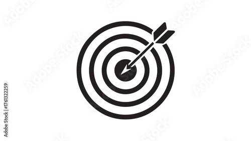 Archery Target Icon with Arrow bullseye sport