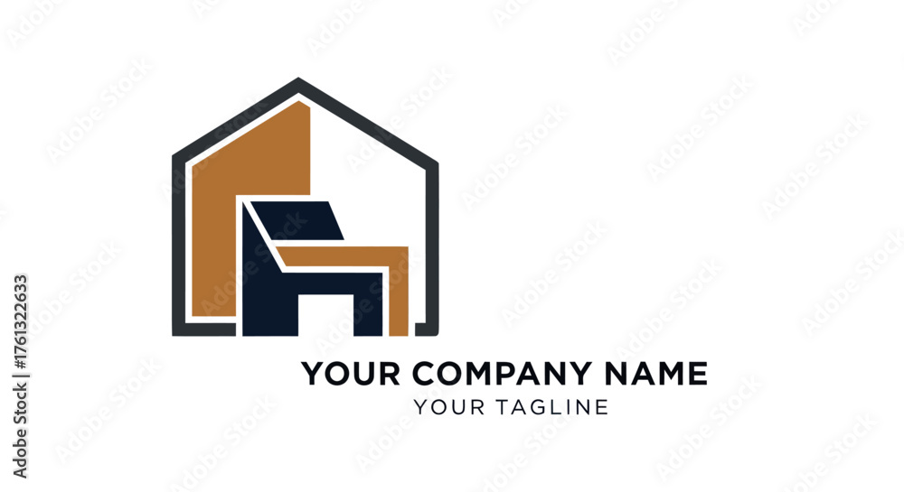 Fototapeta premium Modern House Logo Design with Chair Element.