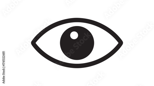 Black Eye Icon on White Background symbol vision