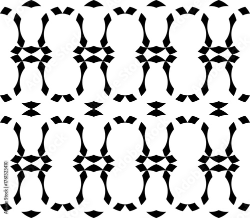 Black Interlocking Geometric Vector Pattern
Monochrome High-Contrast Seamless Graphic
Stylized Black Abstract Repeating Design