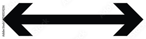 Double headed long arrow set. Dual sided arrow icon. Double ended black long arrow illustration. Vector, EPS 10