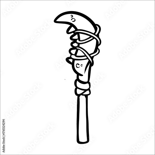 clean line art ancient bone spear vector design