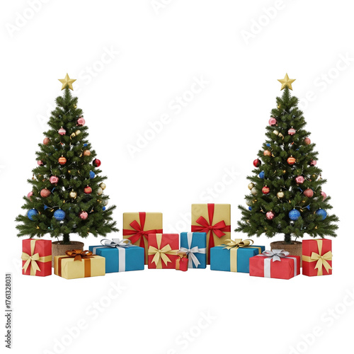 christmas tree with gifts