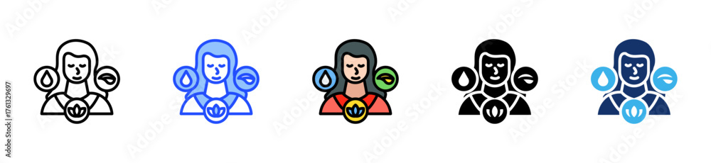 Naklejka premium Energy Flow Icon Collection With Multiple Styles