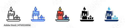 Candle Meditation Icon Collection With Multiple Styles