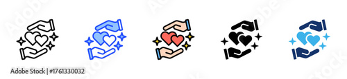Loving Kindness Icon Collection With Multiple Styles