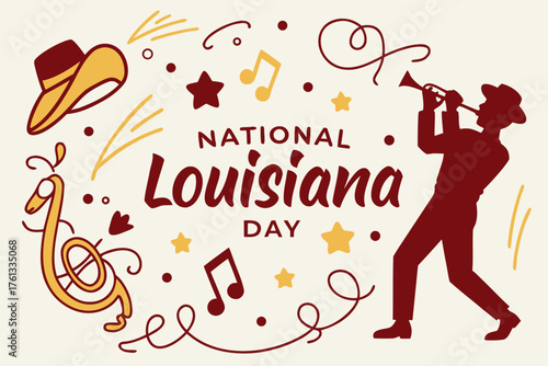 NATIONAL LOUISIANA DAY vector illustration