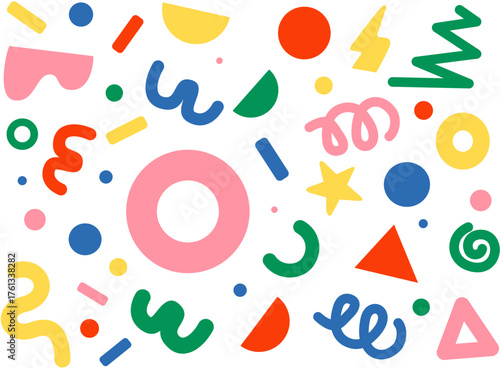 Colorful Groovy Abstract Shapes Pattern