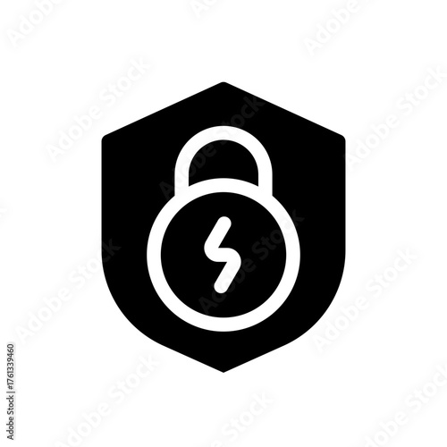 anti theft system glyph icon