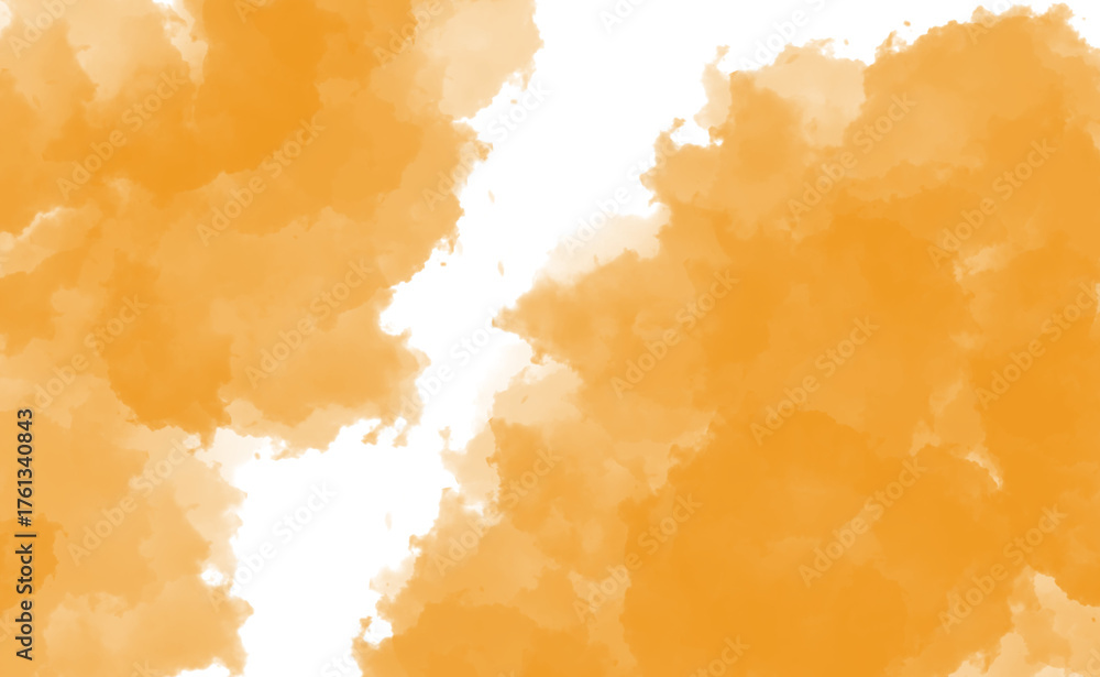 Obraz premium Orange watercolor splashes isolated on transparent background