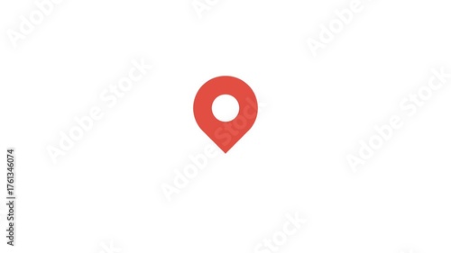 Map pin icon symbol animation on white background