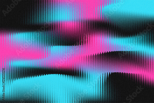Abstract digital artwork with vibrant cyan and magenta color gradients, creating an eye-catching visual effect and dynamic lines and forms