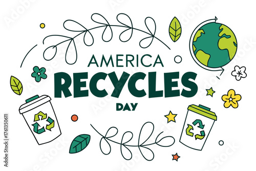 AMERICA RECYCLES DAY vector illustration