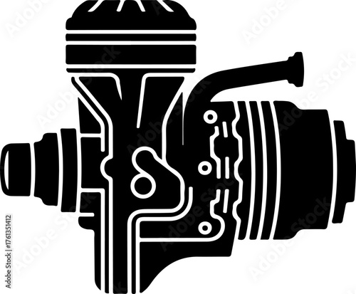 Starter motor silhouette vector illustration