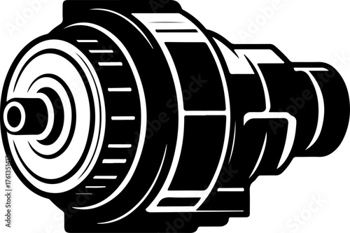 Starter motor silhouette vector illustration