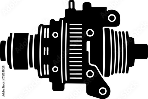 Starter motor silhouette vector illustration