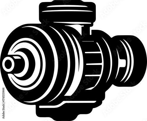 Starter motor silhouette vector illustration