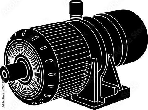 Starter motor silhouette vector illustration