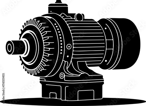 Starter motor silhouette vector illustration