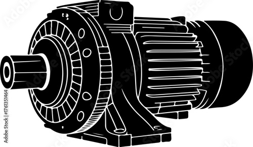Starter motor silhouette vector illustration