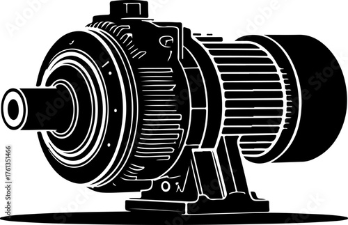 Starter motor silhouette vector illustration