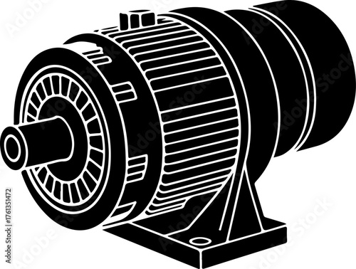 Starter motor silhouette vector illustration