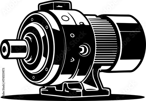 Starter motor silhouette vector illustration
