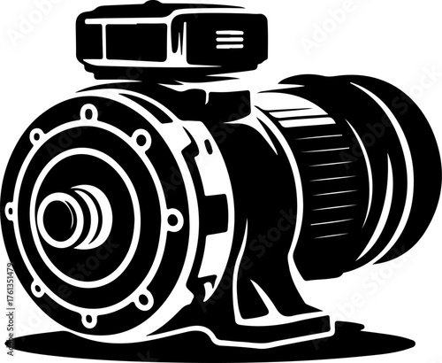 Starter motor silhouette vector illustration